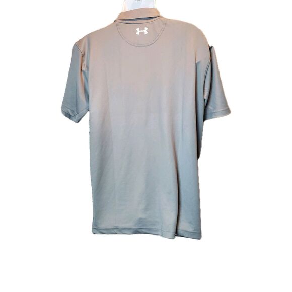 Under Armour Heat Gear Gray  BASEBALL Embroidered Print Polo Shirt Size Large - Picture 3 of 7